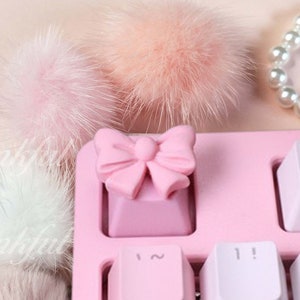 Anime Keycaps,Cute Keycaps, Custom Keycap,Resin Keycap,For Mechanical Keyboard,Paw Keycap Bow Computer Decor,Personalized Gift