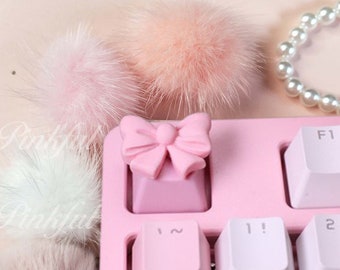 Anime Keycaps,Cute Keycaps, Custom Keycap,Resin Keycap,For Mechanical Keyboard,Paw Keycap Bow Computer Decor,Personalized Gift