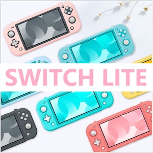 Aangepaste Nintendo Switch lite case, beschermende hoes voor Nintendo Switch lite, schattig versierd roze dragen shell, zachte en harde case