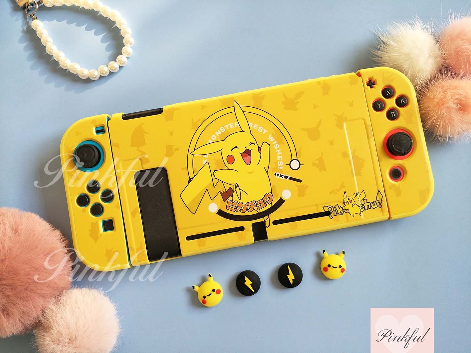New Pokemon Pikachu Nintendo Switch Lite Yellow Skin Sticker Decal Cartoon  Anime NS Sticker for Nintendo