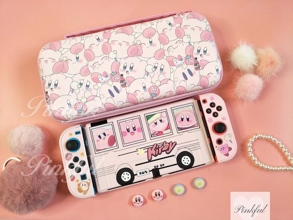Cute Kirby Nintendo Switch Oled Case,nintendo Switch Carrying Oled Case,switch  Accessories,pink Nintendo Switch Oled Shell,kirby Thumb Grips -  Finland