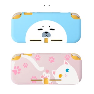 Cute Seals Nintendo Switch lite Case,Protective Case Cover for Nintendo Switch lite,Seals Kitten Cartoon Pink Switch lite Skin Hard Shell