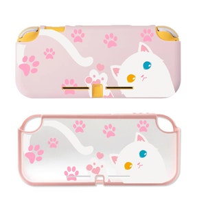 Nintendo Switch lite Case, Beschermhoes Cover voor Nintendo Switch lite, Cute Seals Kitten Cartoon Roze Switch lite Skin Carrying Shell