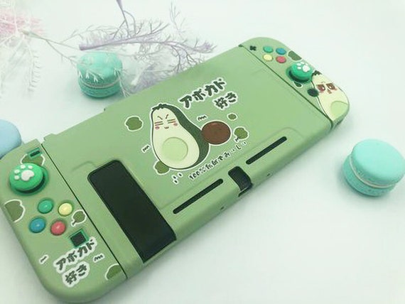 Soft Dockable Nintendo Switch Case,Protective Case Cover for Nintendo Switch,Cute Avocado Decorated Carrying Shell, Full Switch Case