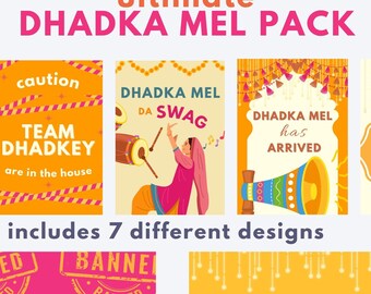 Dhadka Mel Posters | Wedding Signs | Nanka Mel Posters | Sadi Kuri da Viah | Sangeet + Jaggo Posters | Bridal Signs | Punjabi Wedding