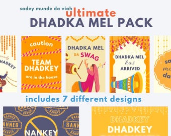 Dhadka Mel Posters | Wedding Signs | Nanka Mel Posters | Sade Munde da Viah | Sangeet + Jaggo Posters | Groom Signs | Punjabi Wedding