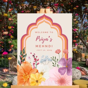 Mehndi Welcome Sign, Mehndi Wedding Decor Backdrop, Indian Wedding, Haldi Signage, Indian Wedding Decor, Punjabi Wedding, Hindu Wedding