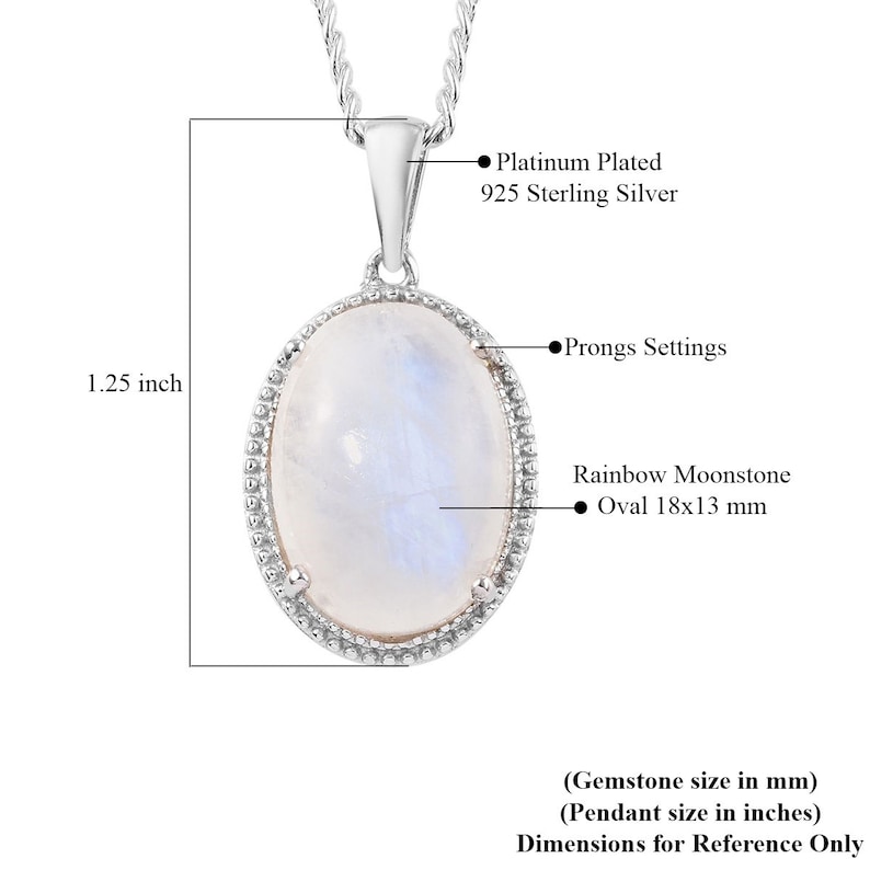 Rainbow Moonstone Necklace Gift For Mom Rainbow Moonstone Pendant Blue Fire Moon Pendant 925 Sterling Silver Pendant Boho Silver Pendant