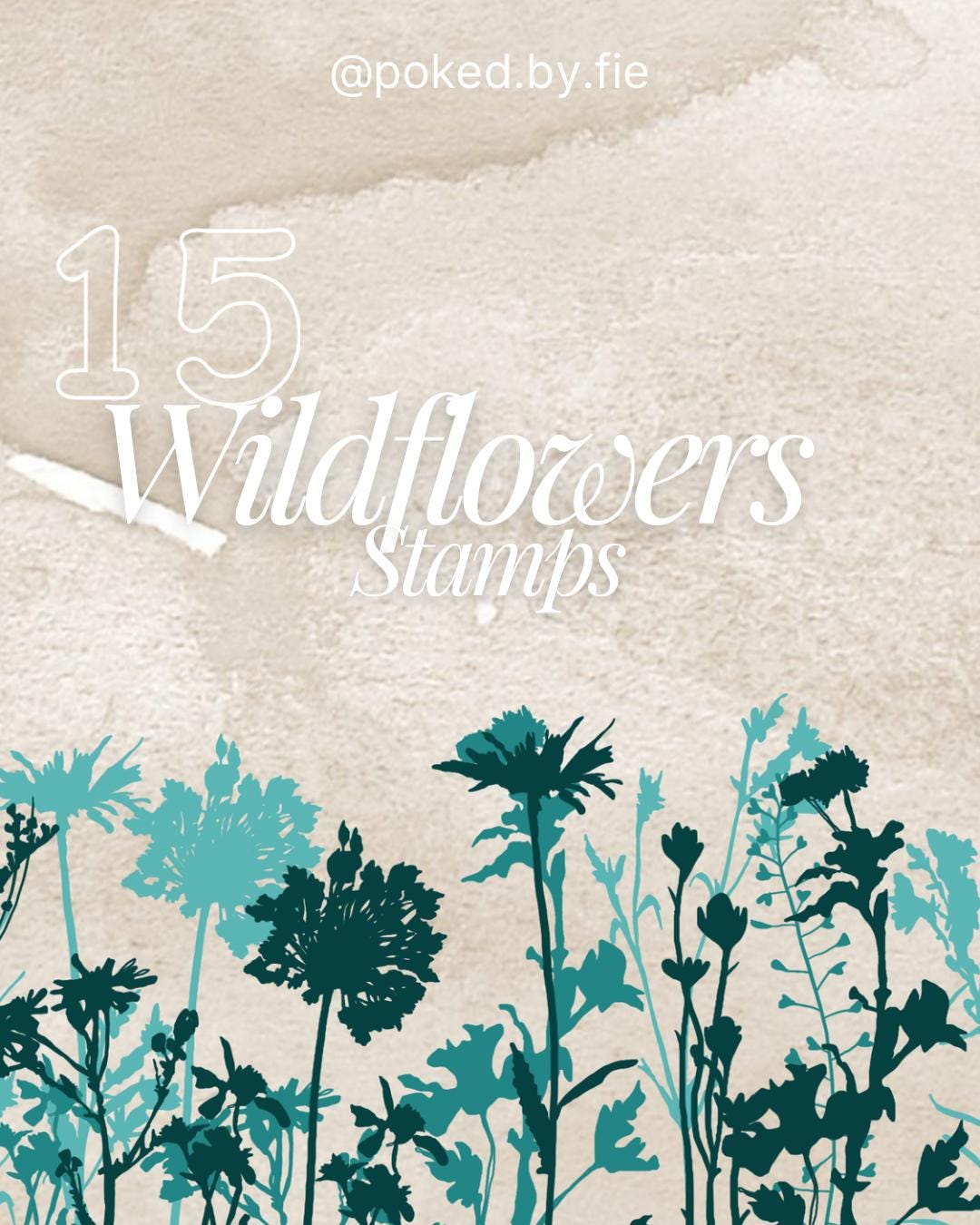 Wildflower Stamp Brushes for Procreate | 15 Linocut Botanical Designs ...