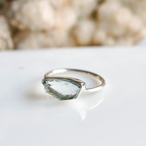 Aquamarine rings, Aquamarine rough stone ring, Clean Aquamarine rough, Aquamarine silver ring, 925 silver ring, Handmade rings, Christmas image 1