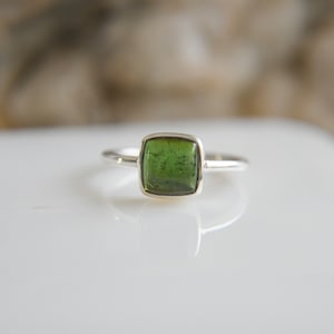 Green Tourmaline ring Top quality Tourmaline jewelry Statement rings unisex 925 sterling silver rings Casual rings Handmade jewelry
