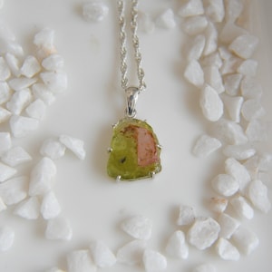 Watermelon Tourmaline pendant, Tourmaline watermelon slices, Bicolor Tourmaline pendant, 925 sterling silver, Tourmaline jewelry, Handmade