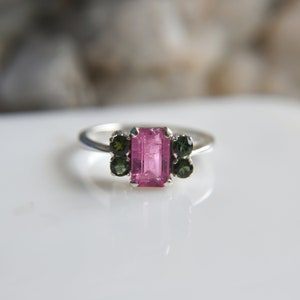 Rings for her, Tourmaline rings, Pink Tourmaline rings, 925 Sterling silver rings, Tourmaline jewellery, Handmade rings, Multi stone rings