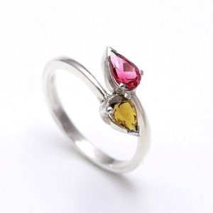 Tourmaline rings, Tourmaline silver ring, Colorful Ring, Cute Ring for her, 925 silver ring, rings for women, designer ring, Handmade Ring