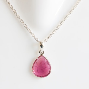 Pink Tourmaline pendant necklace for women 925 sterling silver tourmaline pendant Gemstone jewelry Trending pendants