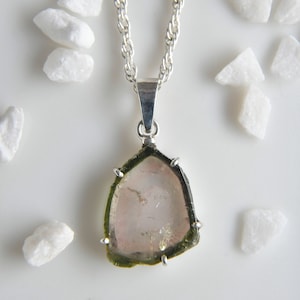 Tourmaline slice pendant, Watermelon Tourmaline jewelry, 925 sterling silver pendants, Fashion jewelry, Handmade pendants, Gemstone pendants