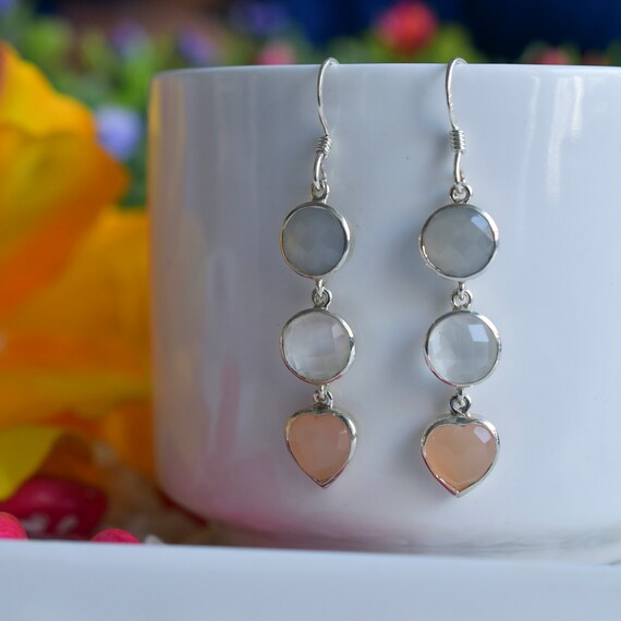 White moonstone earrings deals