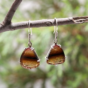 Wassermelone Turmalin Ohrringe, Bicolor Turmalin Scheiben, Turmalin Ohrringe, 925 Sterling Silber Ohrringe, Schmuck für sie, Alltagskleidung