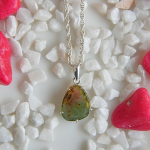 Watermelon Tourmaline pendant necklace, 925 sterling silver pendant, Bicolor Tourmaline watermelon slice, Fancy Tourmaline pendant, Handmade