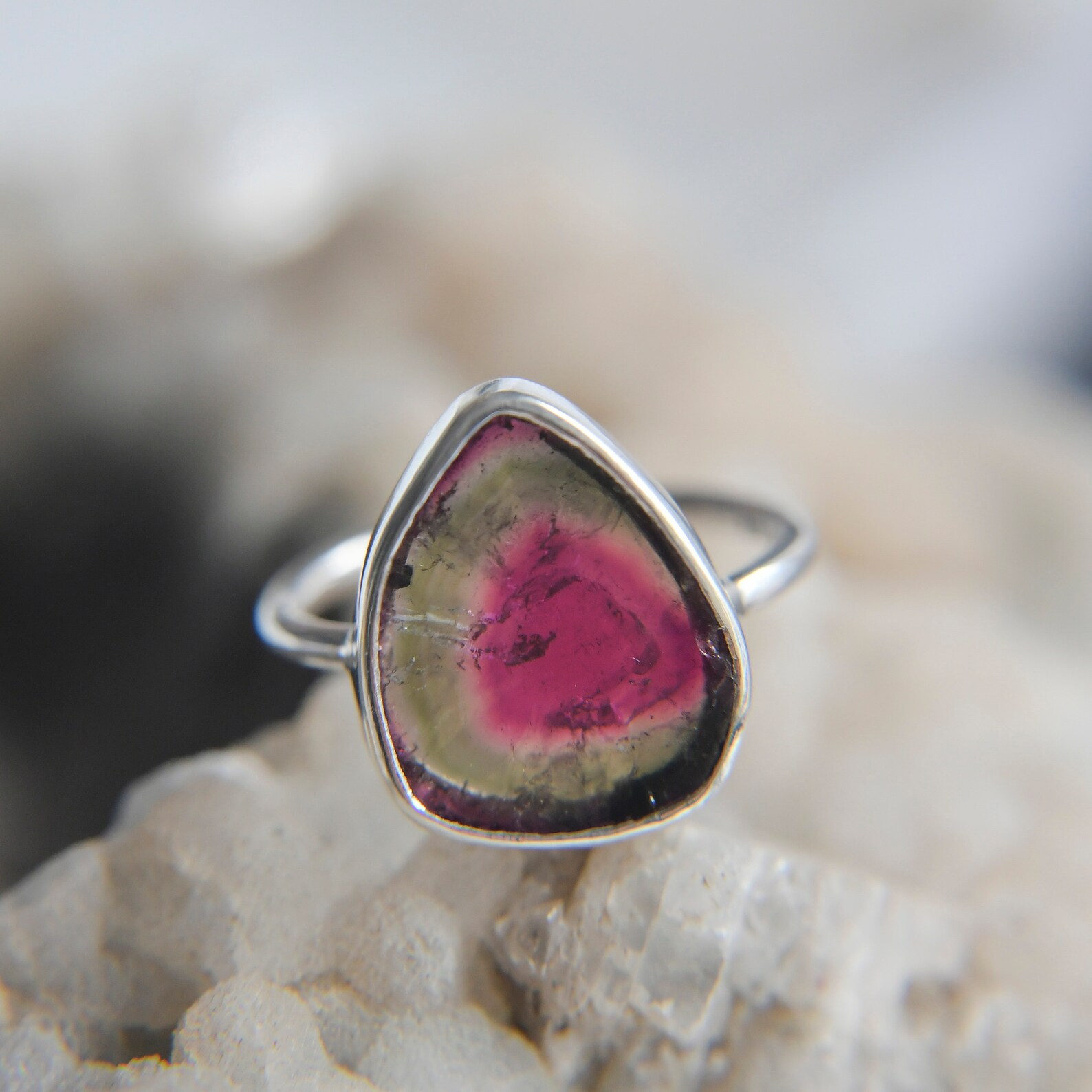 Tourmaline Rings Bicolor Tourmaline Rings Watermelon - Etsy