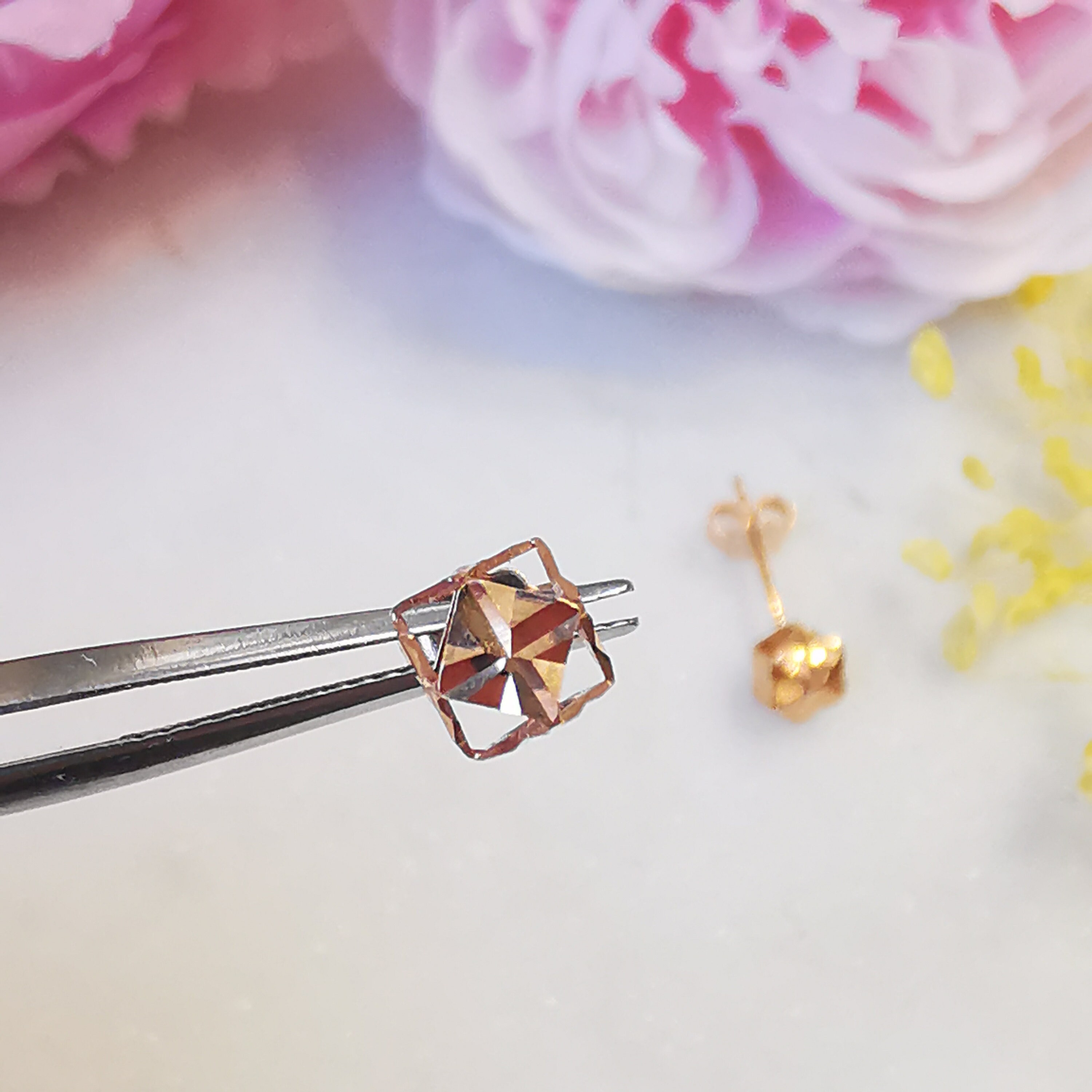 The Sirisha 18k Rose Gold Diamond Studs  EFIF Diamonds  EFIF Diamond  Jewellery