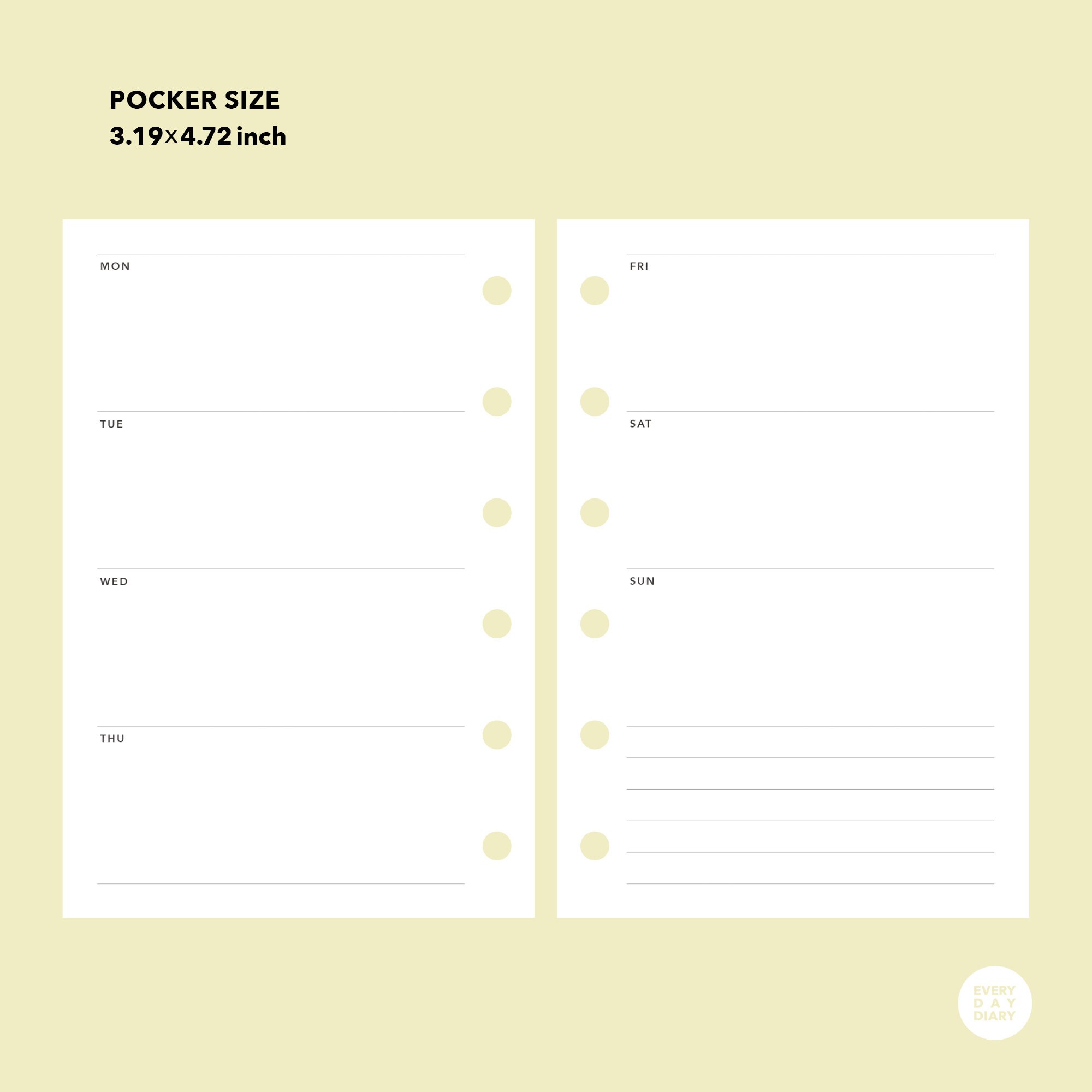 Weekly Planner Pocket Size Printable Pocket Layout Pocket | Etsy