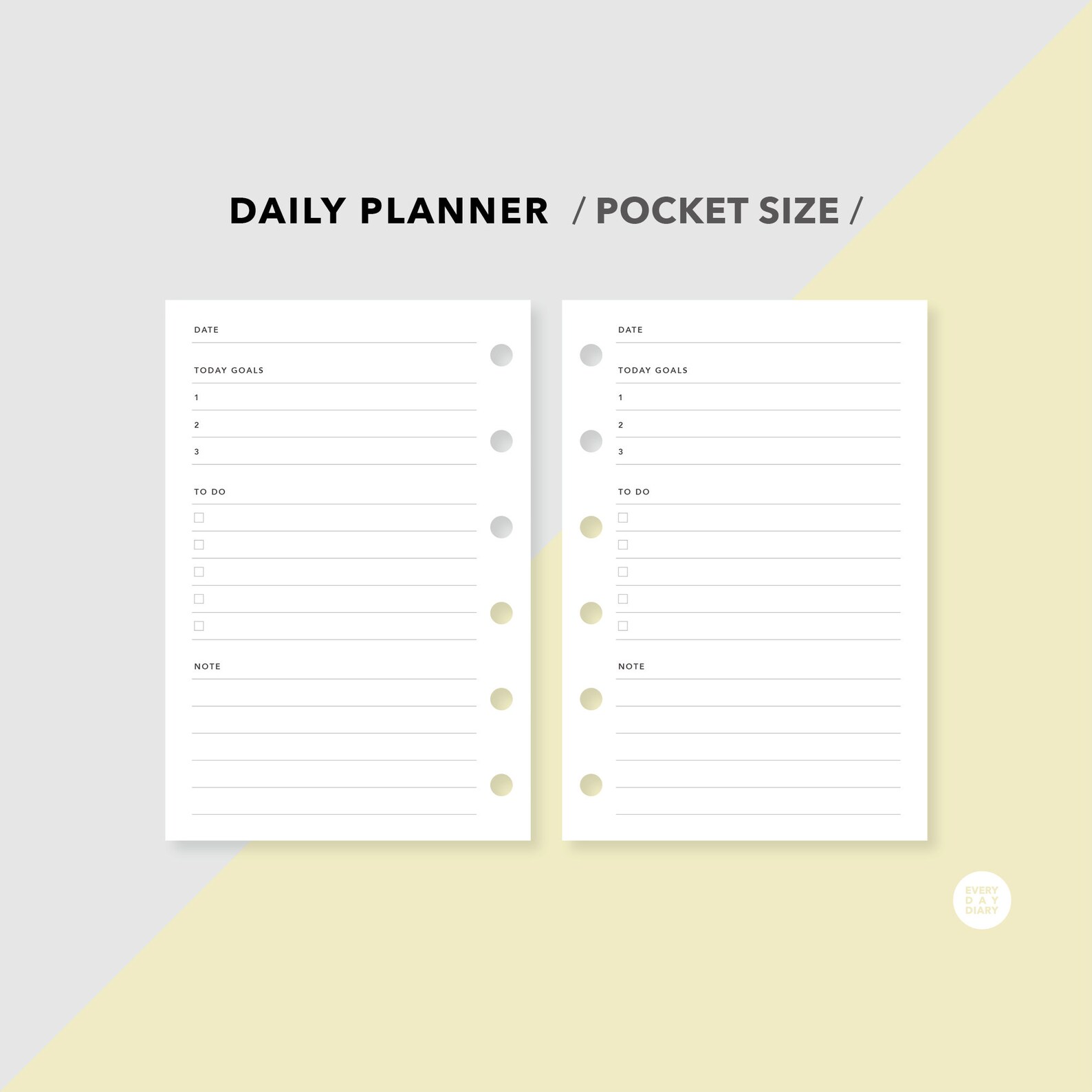 Daily Planner Pocket Size Printable Pocket Daily Layout Etsy