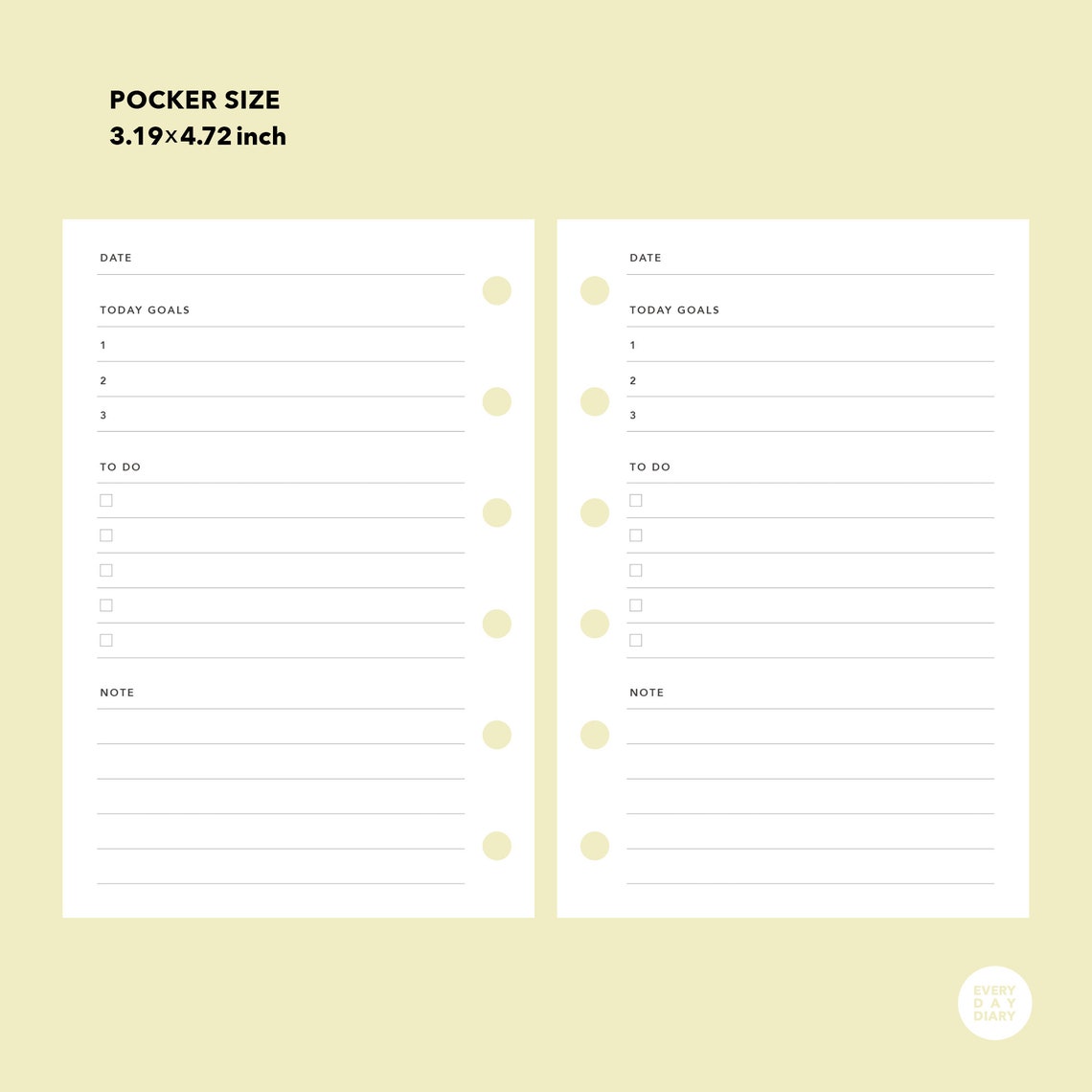 Daily Planner Pocket Size Printable Pocket Daily Layout Etsy