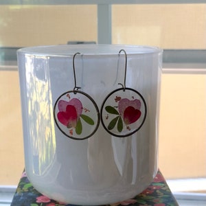 CUSTOM Handmade Pressed Flower Resin Drop Earrings
