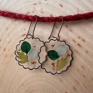 Handmade Pressed Flower Resin Drop Earrings