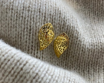 Gold Vermeil Leaf studs