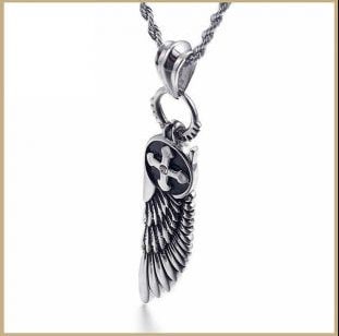 Diesel Xander Silber Sterling Halskette, Halskette Nin Halskette, Ring Silber Diesel Käfig Vin Schmuck, Flügel inspiriert Flügel inspiriert Cosplay