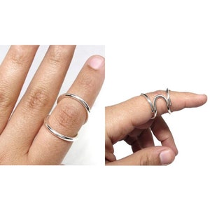 Arthritis Ring,(both ring) Splint Knuckle Ring,Thumb Ring,Sterling Silver Ring for Women,Simple Midi Ring,Statement Ring