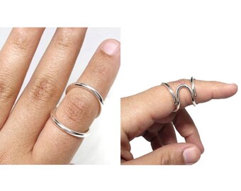 Arthritis Ring,(both ring) Splint Knuckle Ring,Thumb Ring,Sterling Silver Ring for Women,Simple Midi Ring,Statement Ring