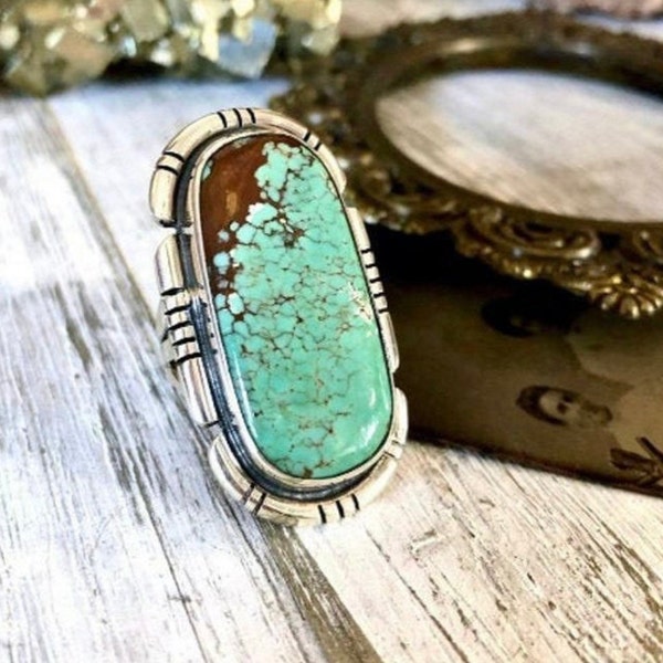 Silver Turquoise Ring , Sterling Silver Ring