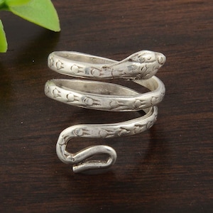 Snake Ring Silver,925 Sterling Silver Snake Ring,Serpent Ring,Dainty Ring,Snake Jewelry,handmade ring,vintage ring,open adjustable ring