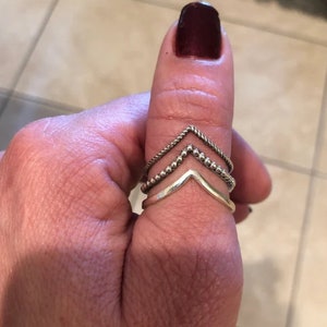 Boho Ring, Statement Ring, Thumb Ring, Triple Chevron Ring, Sterling Silver Ring, Ring For Women, Gift For Her, Christmas Day Gift