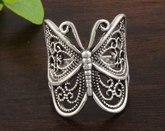 Butterfly Ring,Solid 925 Sterling Silver Ring,Filigree Butterfly Ring,Statement Ring,Butterfly Jewelry,Large Butterfly,Rings For Her,birds