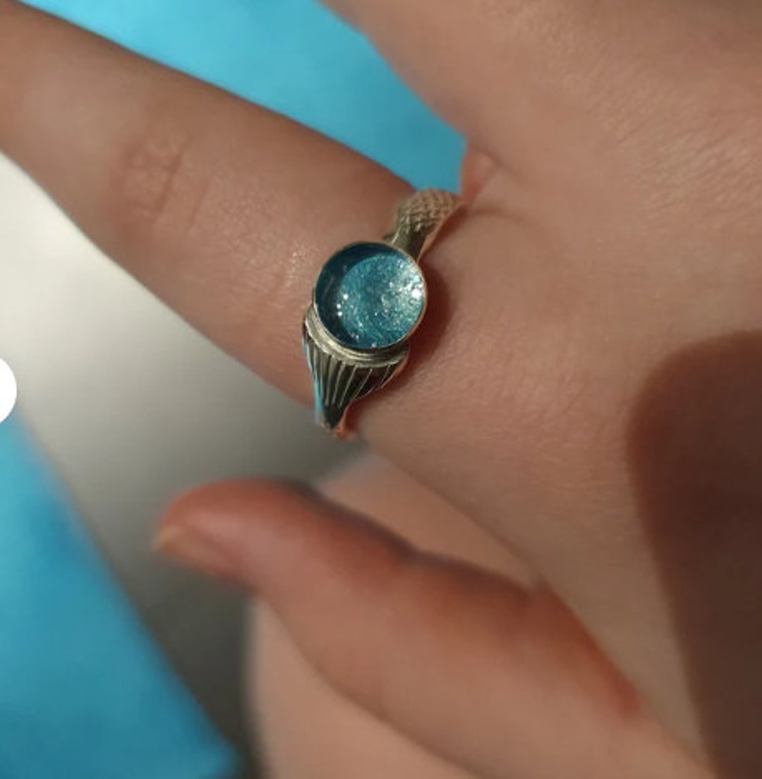 Real Mako Mermaid Moonpool Island of secrets Ring Sterling Silver 925 for Real Fans