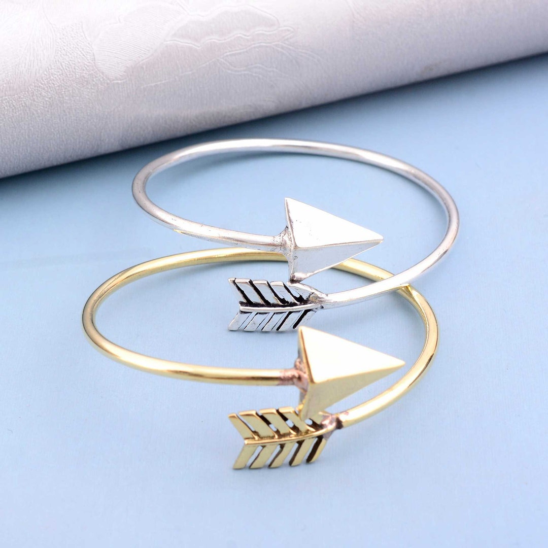 Arrow Bangle Bracelet Thin Gold Delicate Bracelet, Arrow Bracelet for