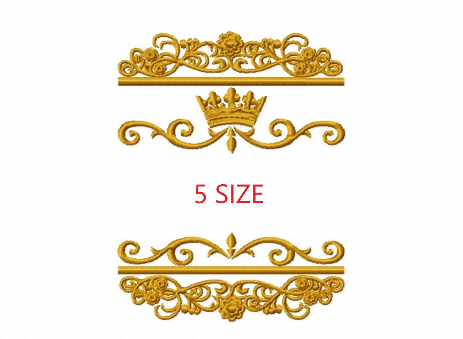 Royal Crown Split Frame Embroidery Design Custom Name With Etsy