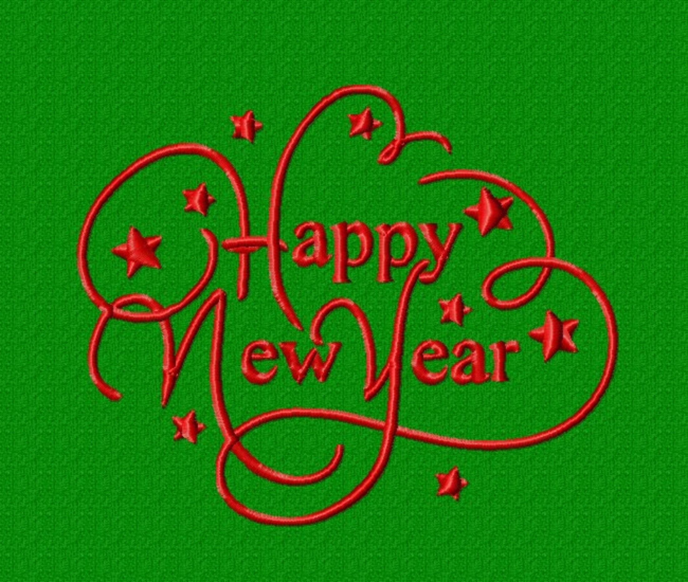 Happy New Year Embroidery Design. New Year Machine Embroidery | Etsy