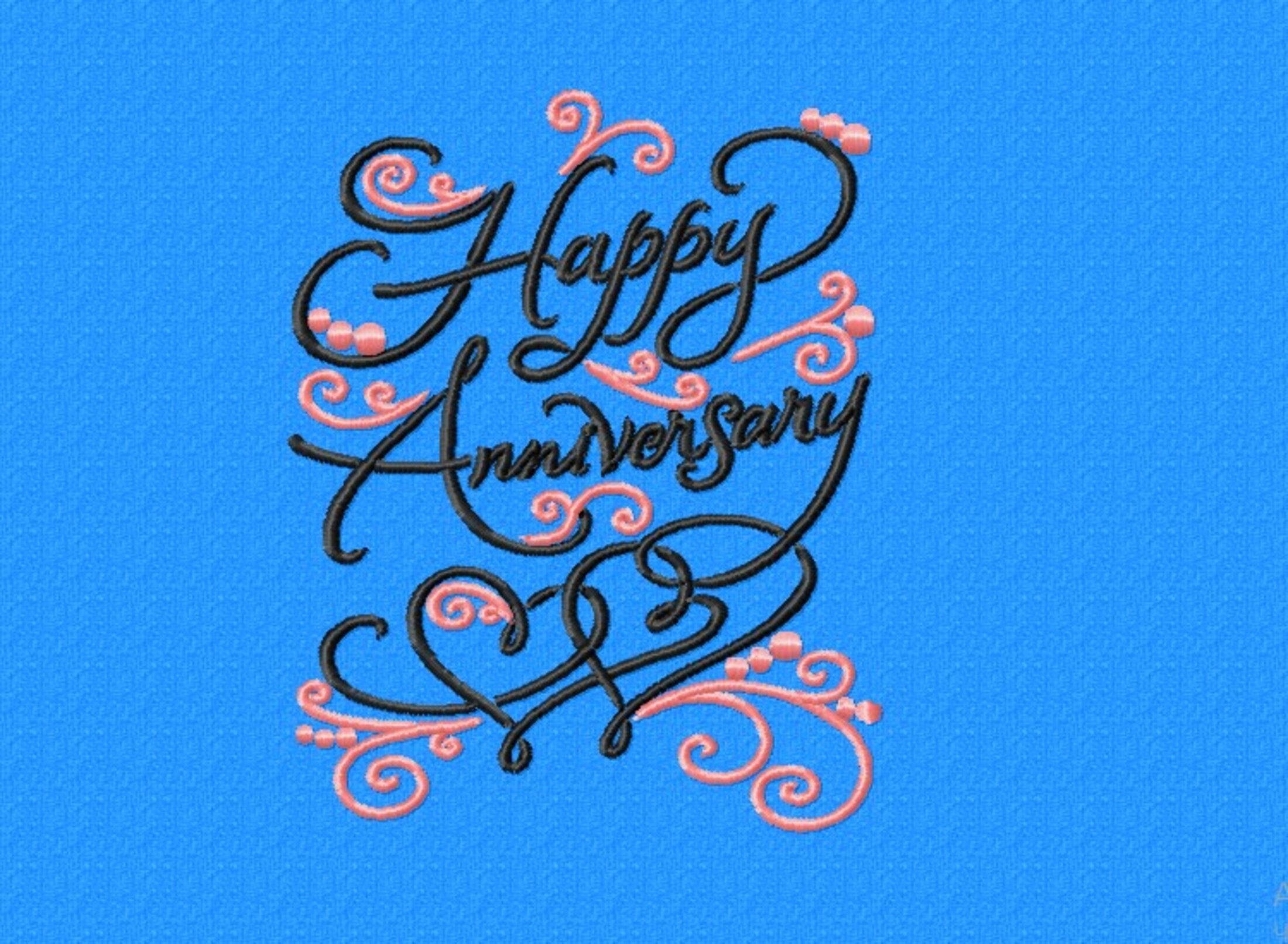 Happy anniversary embroidery design Wedding anniversary Etsy