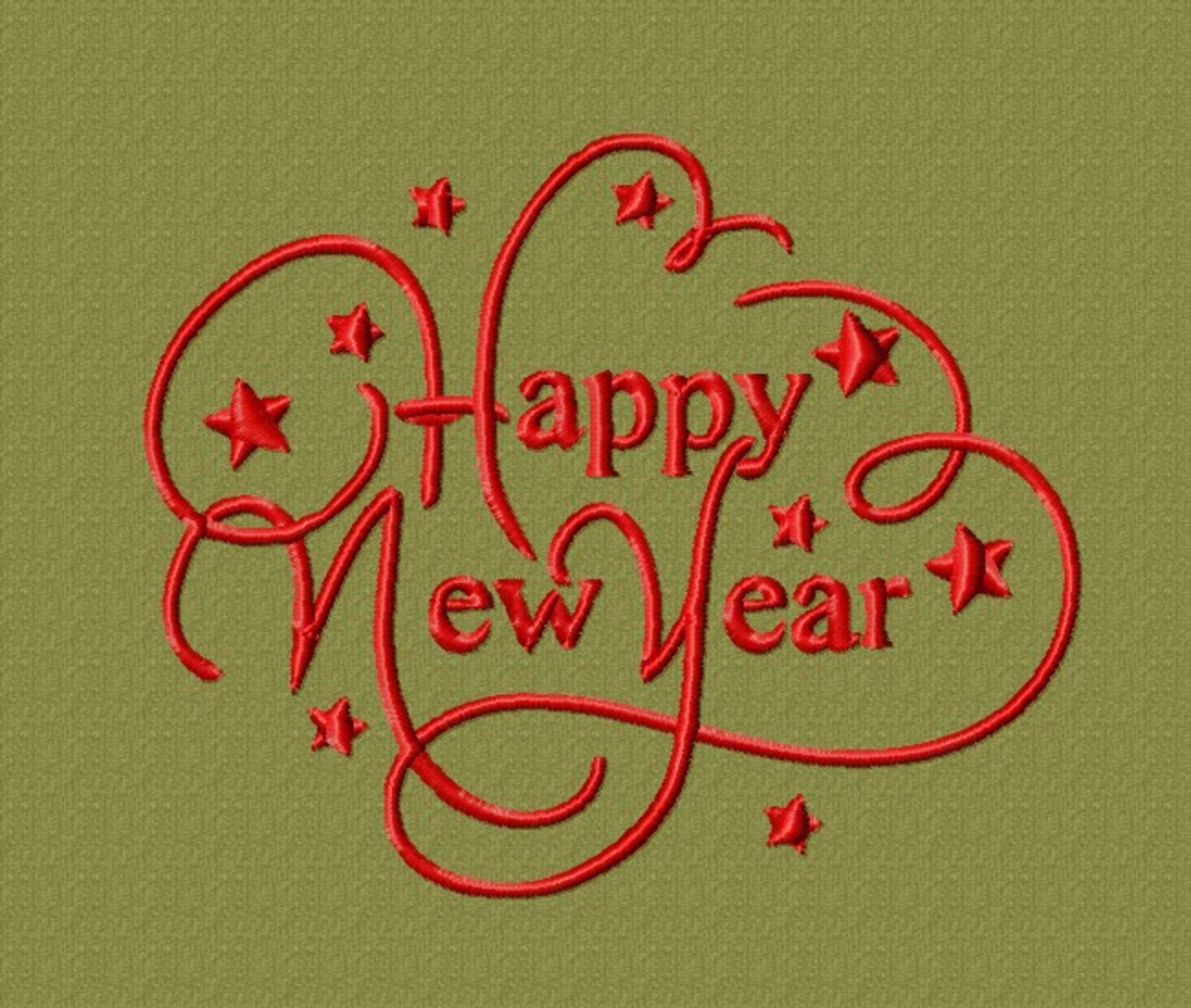 Happy New Year Embroidery Design. New Year Machine Embroidery Etsy