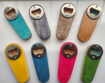 Recycled Skateboard Bottle Openers - Magnetic - Fridge Magnet Upcycled Skateboards Gift