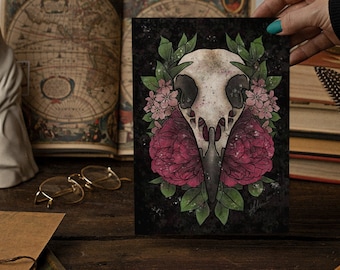 Crow Florals | 5x7 Art Print | unframed
