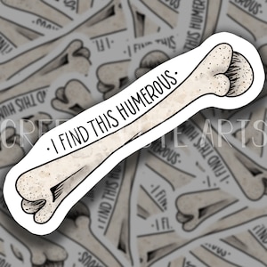 I Find This Humerus | Vinyl Sticker | Skeleton Puns