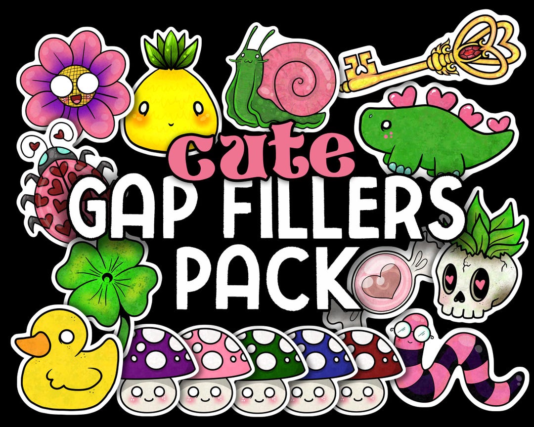 Gapped Sticker Gap Fillers Sticker Pack | Cute Version | Mini Size - Etsy