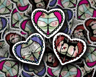 Zombie Booty Babes | Vinyl Stickers | Set of 3 | Variety Pack