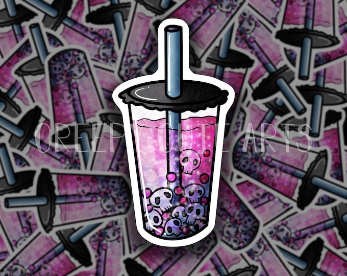 Skoba Tea | Boba Skulls | Vinyl Sticker